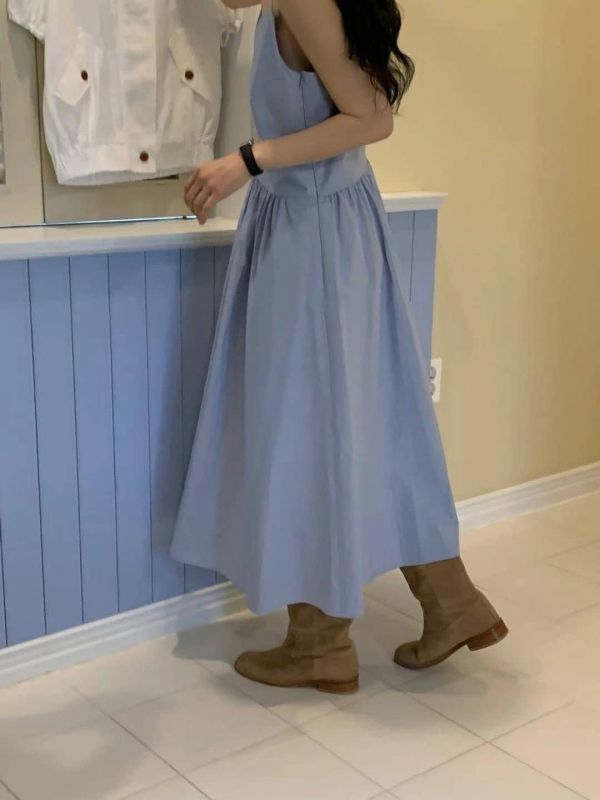 朝氣鄰家細帶洋 長裙,短裙,洋裝,碎花洋裝,襯衫洋裝,背心洋裝,度假洋裝,雪紡洋裝,雪紡長裙,百褶裙,牛仔裙,吊帶裙,毛裙,包臀裙,合身裙,魚尾裙,休閒洋裝