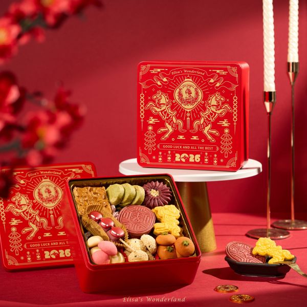 【金馬奔騰】馬年限定新年餅乾禮盒(鐵盒封面可印製企業LOGO) 