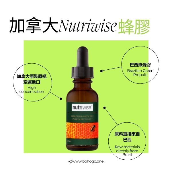 加拿大Nutriwise｜ 高濃度高效蜂膠(巴西綠蜂膠)無酒精30ml滴劑 加拿大,Nutriwise,高濃度,高效,巴西,綠蜂膠30ML/瓶