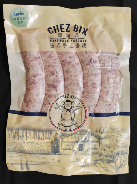 【冷凍】Chez Bix畢可思/法式手工香腸/Herb普羅旺斯香草/80g*5 Chez Bix,畢可思,Herb,普羅旺斯