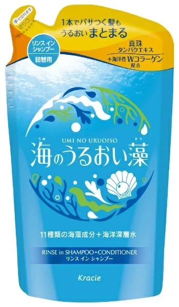 日本Kracie/滋潤海藻雙效修護洗髮乳(日版)/補充包380ml Kracie,雙效,海藻,補充包
