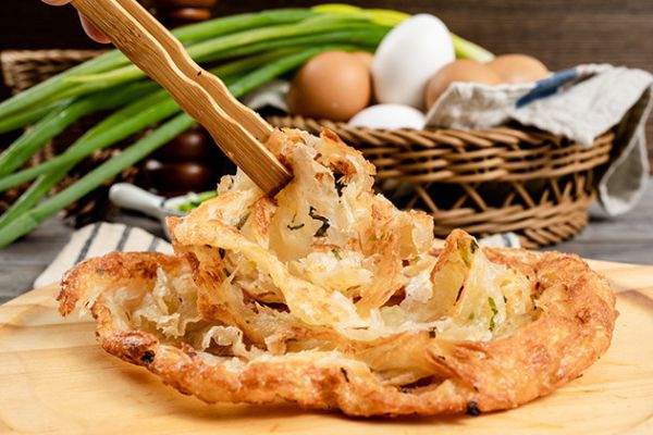 【冷凍】雀莉家/香酥抓餅/120g*5入 抓餅,青蔥,千層