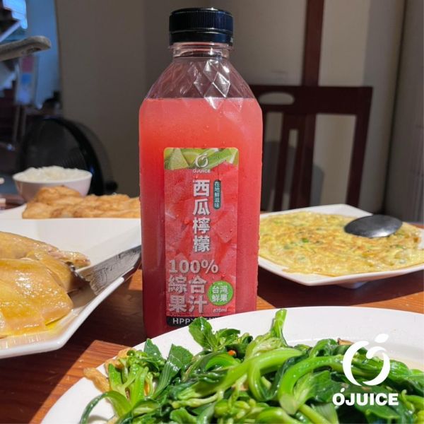 (冷藏)OJUICE/冷壓鮮榨西瓜檸檬綜合果汁/870ml OJUICE,西瓜,檸檬,維生素C,膳食纖維