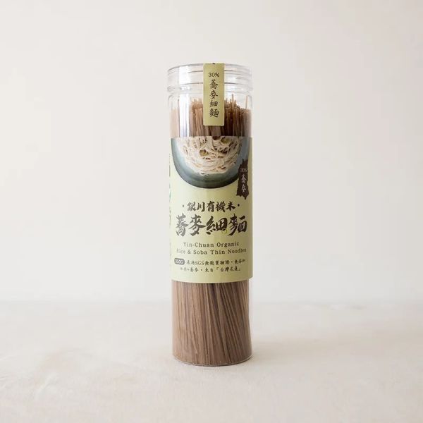 銀川/有機30%蕎麥細麵/350g 銀川,有機,蕎麥,白米,米細麵