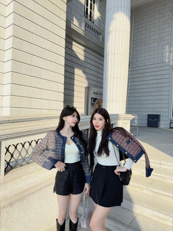 本命小香·拼接編織外套 