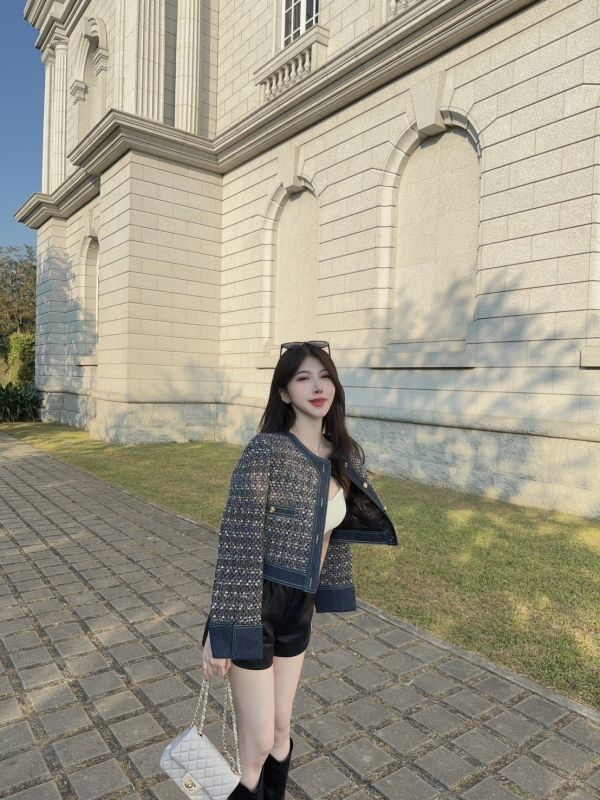 本命小香·拼接編織外套 