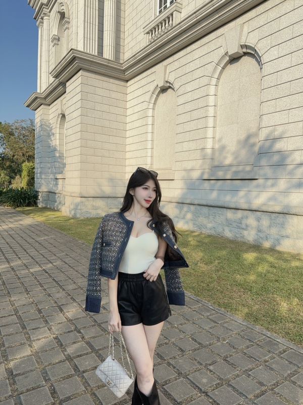 本命小香·拼接編織外套 