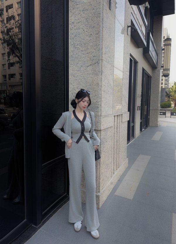 高級慵懶·小香滾邊三件套 