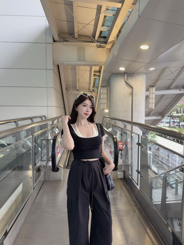 機場ootd ·撞色軍裝兩件套 