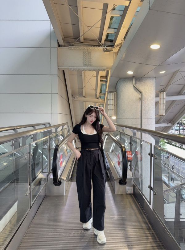 機場ootd ·撞色軍裝兩件套 