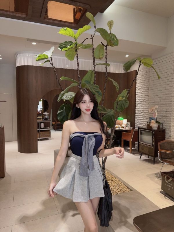 清潭洞歐膩·胸前扭結背心 