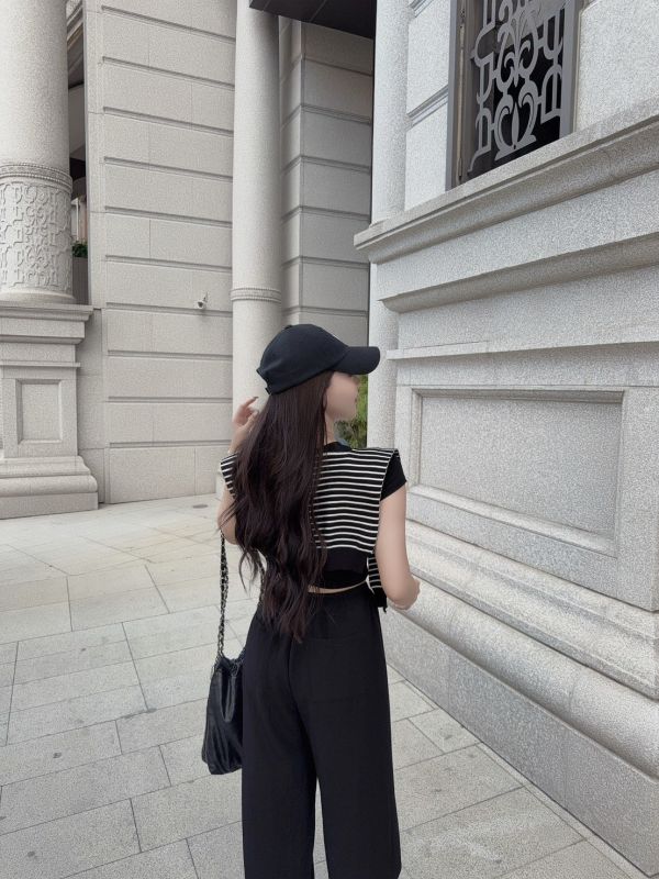 慵懶系美女·棉麻寬褲 