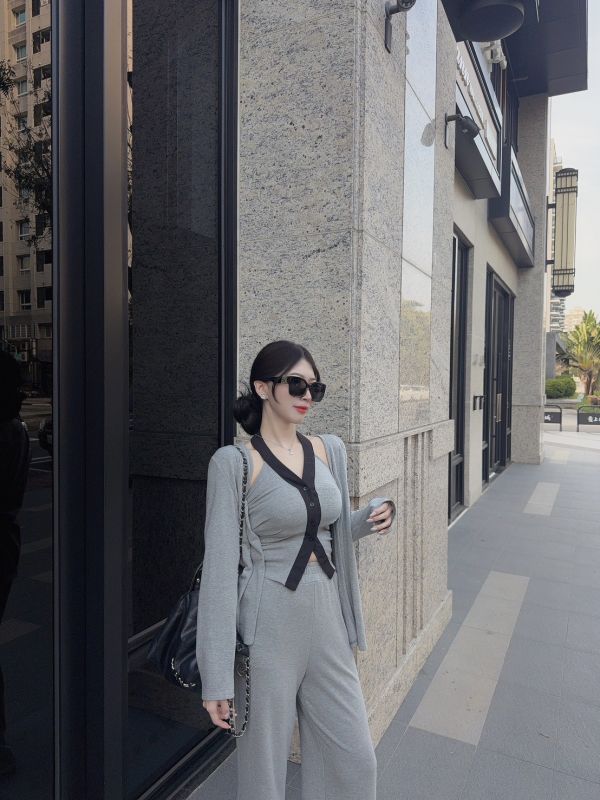 高級慵懶·小香滾邊三件套 