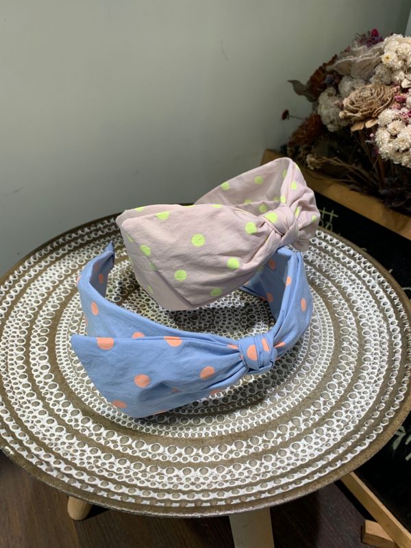 波點柔美色蝴蝶結髮箍 波點柔美色蝴蝶結髮箍