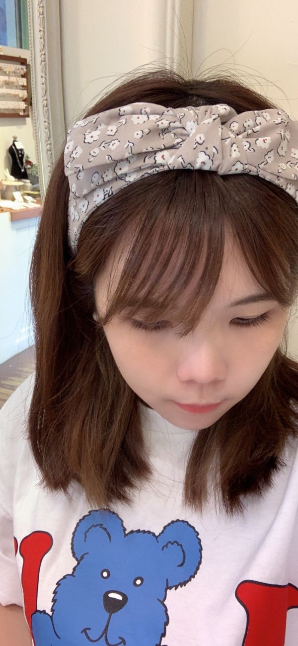 小碎花雙層蝴蝶結髮箍 