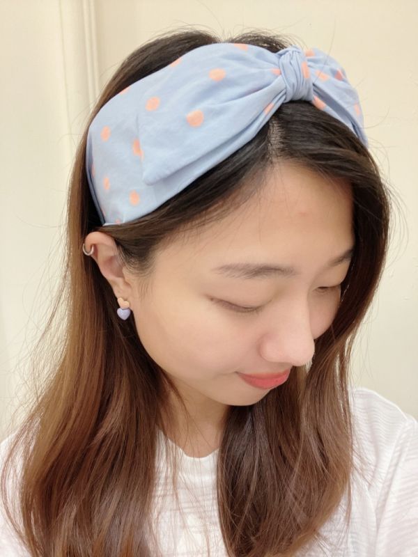 波點柔美色蝴蝶結髮箍 波點柔美色蝴蝶結髮箍