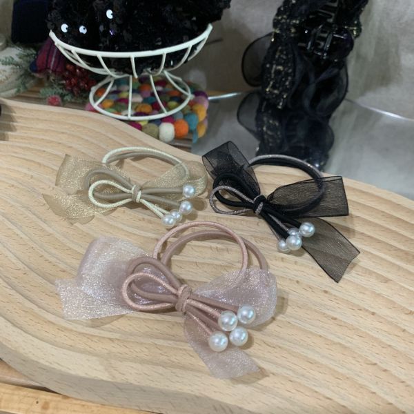 蝴蝶結紗雙圈髮圈 蝴蝶結紗雙圈髮圈