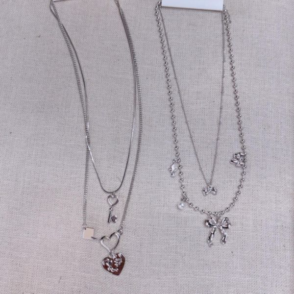 雙層項鍊設計項鍊2款 歐美系金屬簍空Ｔ扣項鍊
韓國飾品
韓國耳環
耳環
髮飾
手鍊
戒指
純銀飾品
珍珠耳環
三麗鷗代購
飾品店