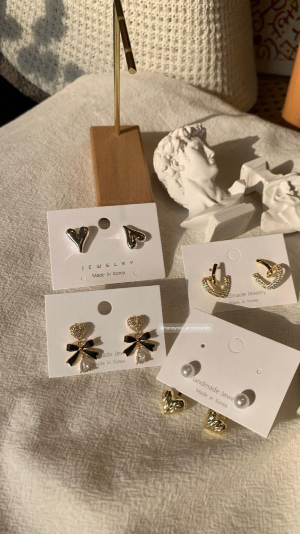 立體愛心鑽耳環 立體愛心鑽耳環