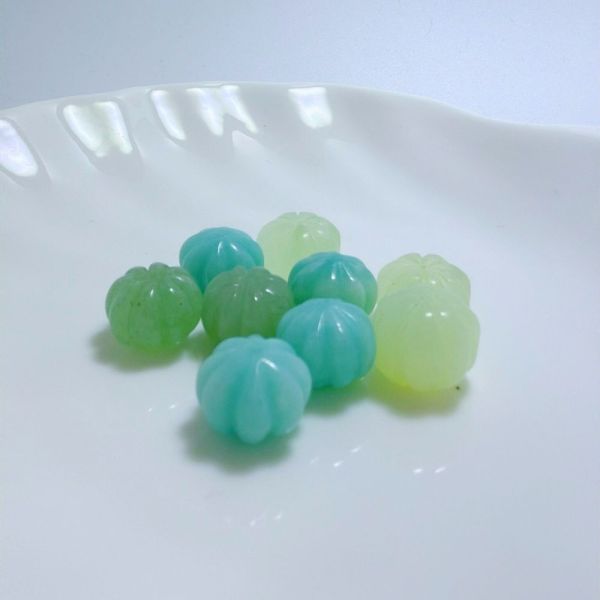 【歐洛菈】手做DIY南瓜珠-藍綠組 水晶,礦石,晶礦,水晶手鐲,手鐲,水晶手串,手串,脈輪,磁場,療癒,淨化,紫水晶,粉晶,櫻花瑪瑙,草莓晶