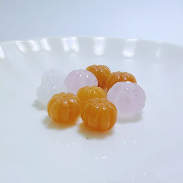 【歐洛菈】手做DIY南瓜珠-粉嫩組 水晶,礦石,晶礦,水晶手鐲,手鐲,水晶手串,手串,脈輪,磁場,療癒,淨化,紫水晶,粉晶,櫻花瑪瑙,草莓晶