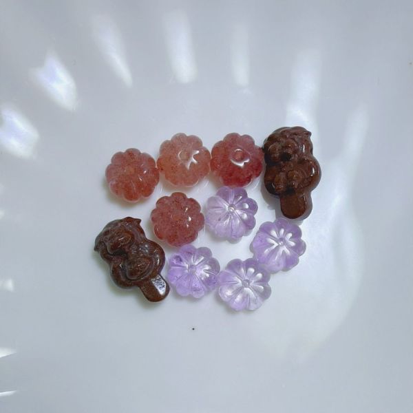 【歐洛菈】手做DIY南瓜珠-禮物組 水晶,礦石,晶礦,水晶手鐲,手鐲,水晶手串,手串,脈輪,磁場,療癒,淨化,紫水晶,粉晶,櫻花瑪瑙,草莓晶