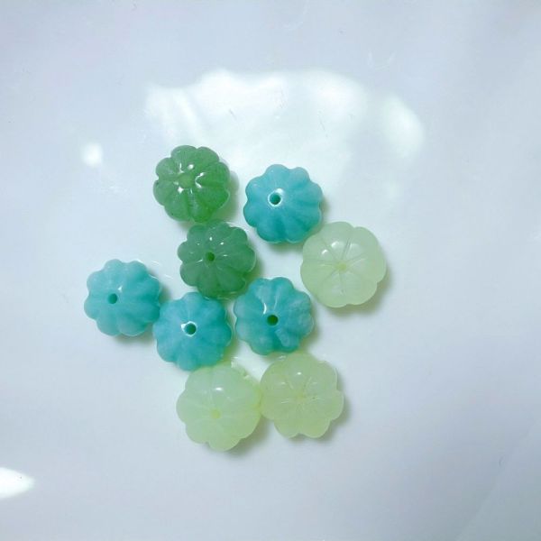 【歐洛菈】手做DIY南瓜珠-藍綠組 水晶,礦石,晶礦,水晶手鐲,手鐲,水晶手串,手串,脈輪,磁場,療癒,淨化,紫水晶,粉晶,櫻花瑪瑙,草莓晶