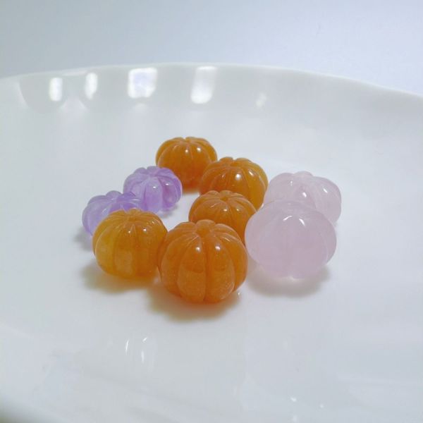 【歐洛菈】手做DIY南瓜珠-多彩組 水晶,礦石,晶礦,水晶手鐲,手鐲,水晶手串,手串,脈輪,磁場,療癒,淨化,紫水晶,粉晶,櫻花瑪瑙,草莓晶