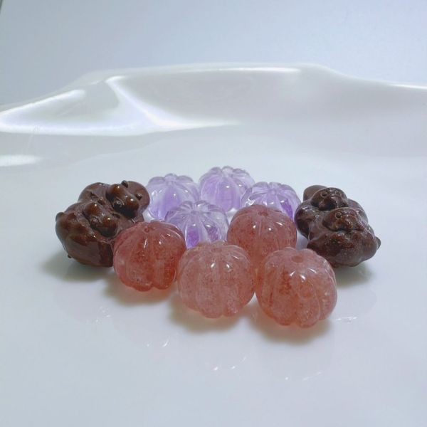 【歐洛菈】手做DIY南瓜珠-禮物組 水晶,礦石,晶礦,水晶手鐲,手鐲,水晶手串,手串,脈輪,磁場,療癒,淨化,紫水晶,粉晶,櫻花瑪瑙,草莓晶