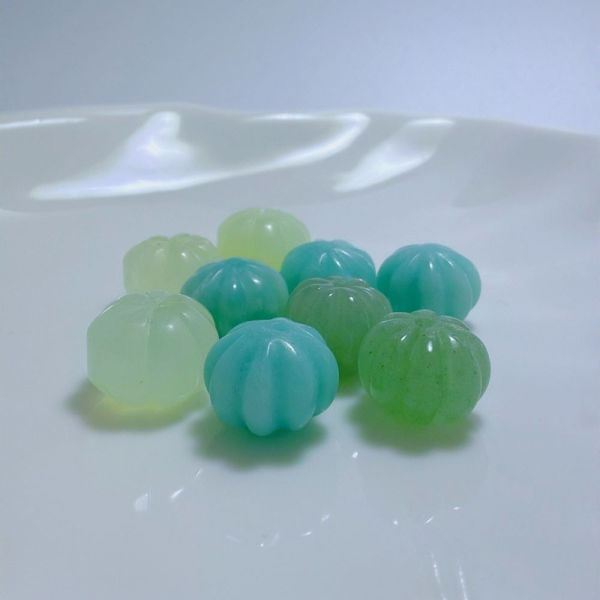 【歐洛菈】手做DIY南瓜珠-藍綠組 水晶,礦石,晶礦,水晶手鐲,手鐲,水晶手串,手串,脈輪,磁場,療癒,淨化,紫水晶,粉晶,櫻花瑪瑙,草莓晶