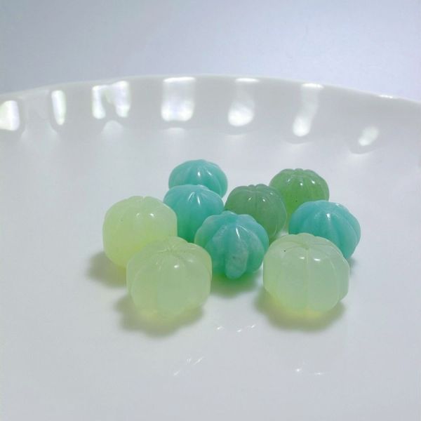 【歐洛菈】手做DIY南瓜珠-藍綠組 水晶,礦石,晶礦,水晶手鐲,手鐲,水晶手串,手串,脈輪,磁場,療癒,淨化,紫水晶,粉晶,櫻花瑪瑙,草莓晶
