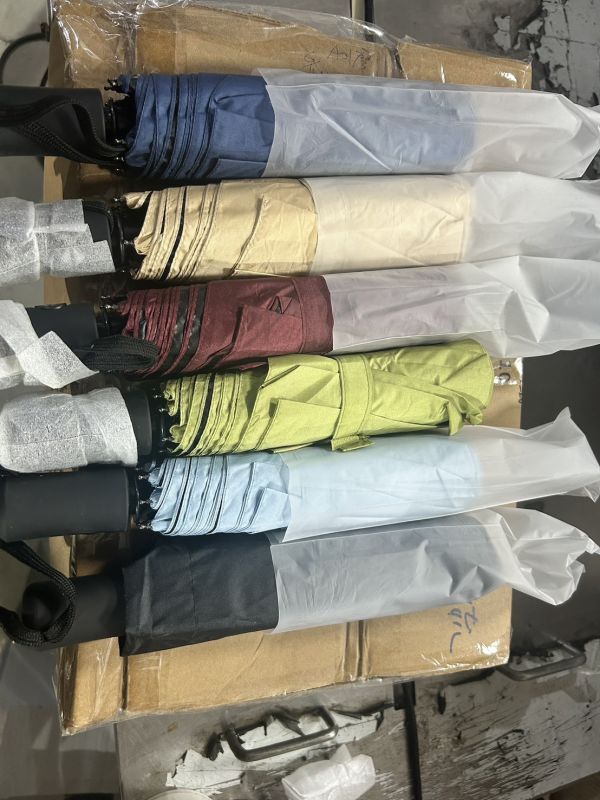 黑膠8骨晴雨兩用自動傘(一組3入) 