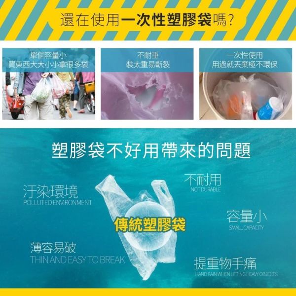 可摺疊環保購物袋(一組10入) 