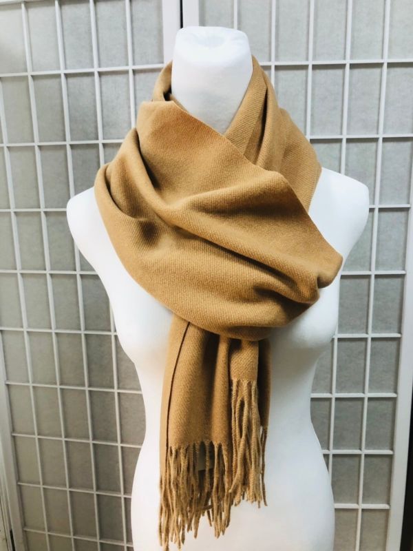 仿羊毛針織無印風素色圍巾(一組3條) 