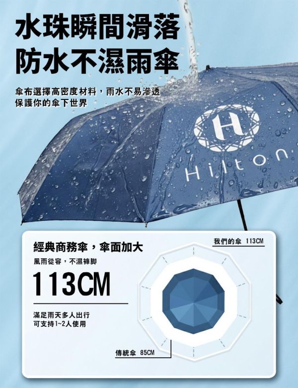 Hilton希爾頓-24骨加大自動摺疊傘(一組2入) 