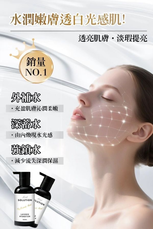 優安抗皺修復玻尿酸原液(一組3入) 