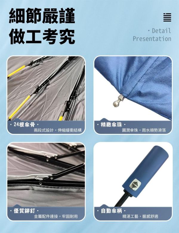 Hilton希爾頓-24骨加大自動摺疊傘(一組2入) 