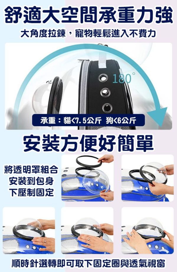3D太空艙全景寵物包 