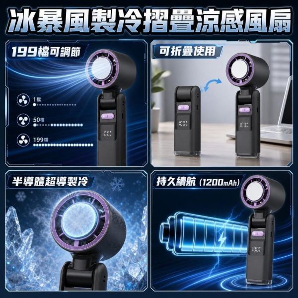 冰暴風製冷摺疊涼感風扇(一組2入) 