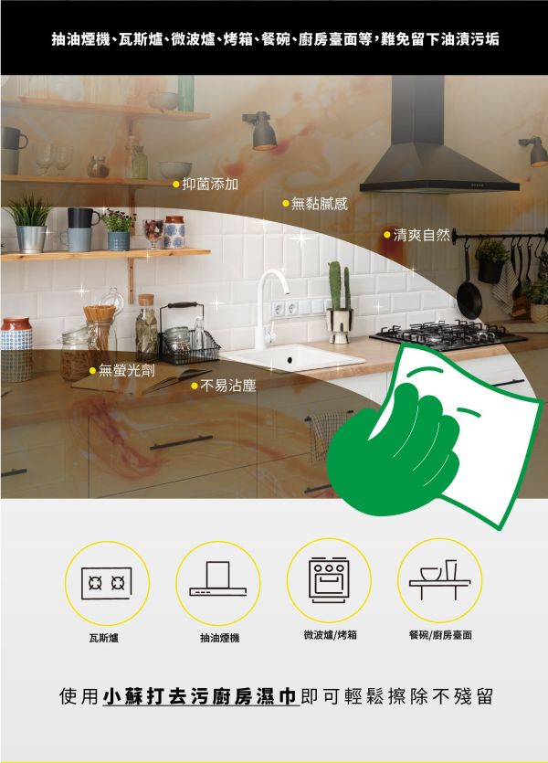 小蘇打去污廚房濕巾80抽*18包 
