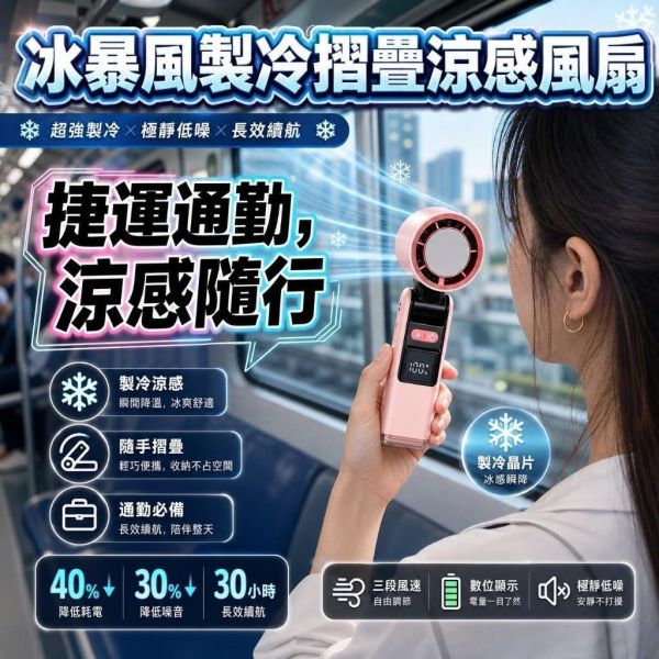 冰暴風製冷摺疊涼感風扇(一組2入) 