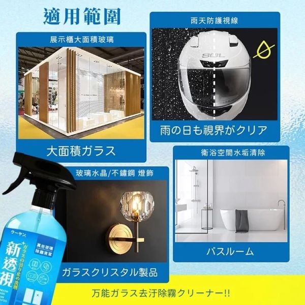萬用玻璃除霧清潔劑(一組2瓶) 