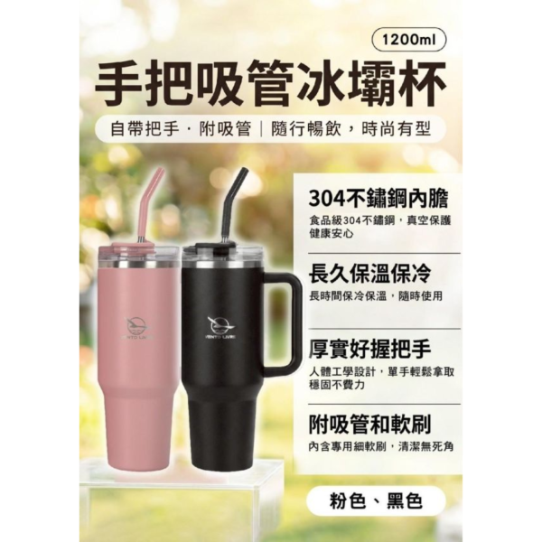大容量手把吸管冰壩杯(一組2入) 