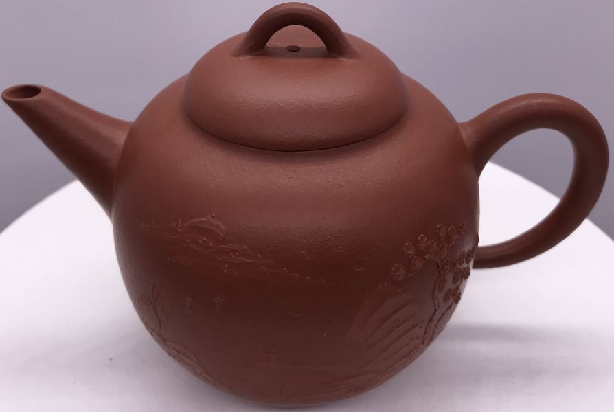 1995年仿古環勾龍蛋壺(朱泥)(作者:怡陶軒) 