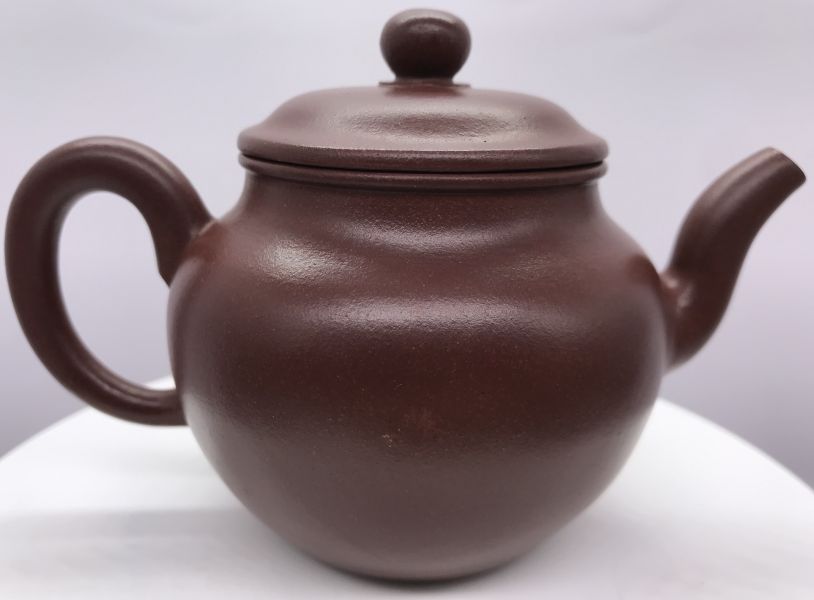 1980年代仿古留佩壺(紫朱泥)手工做 