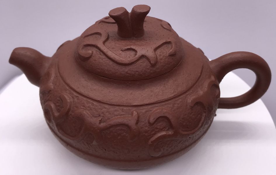 1990年龍形扁燈壺(紅土)(作者:龍山人) 