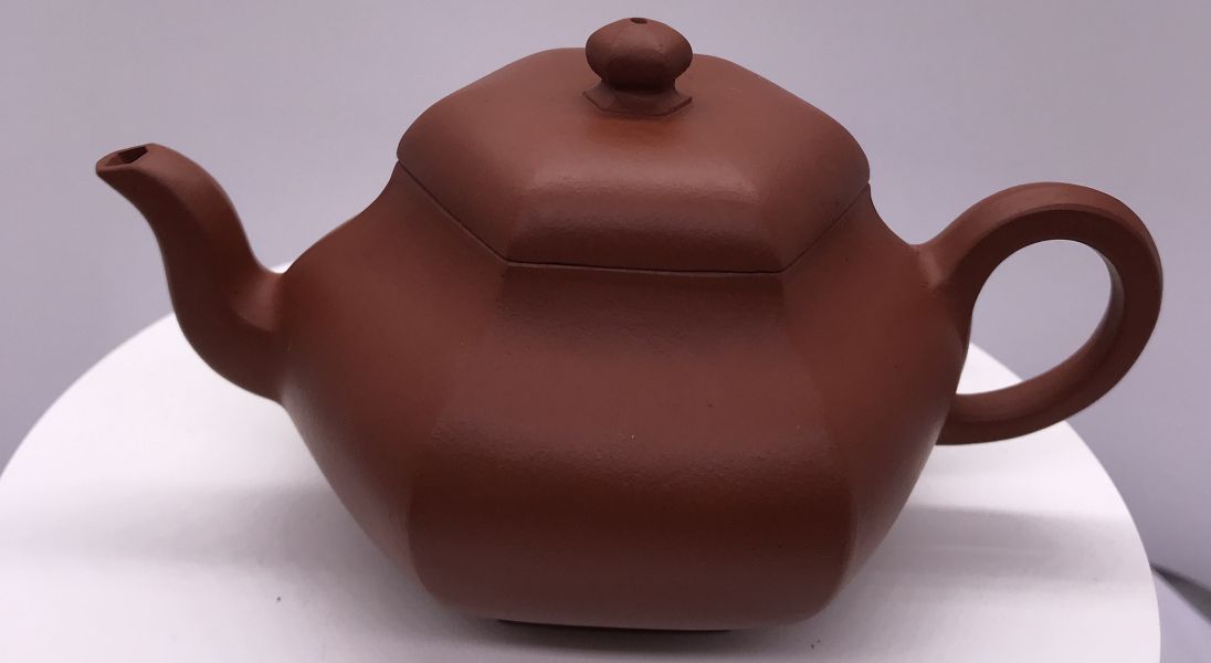 近代(朱泥)六方壺 