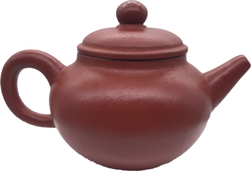 1980年蓮子茶壺(朱泥)(作者:清末花印(不詳)) 