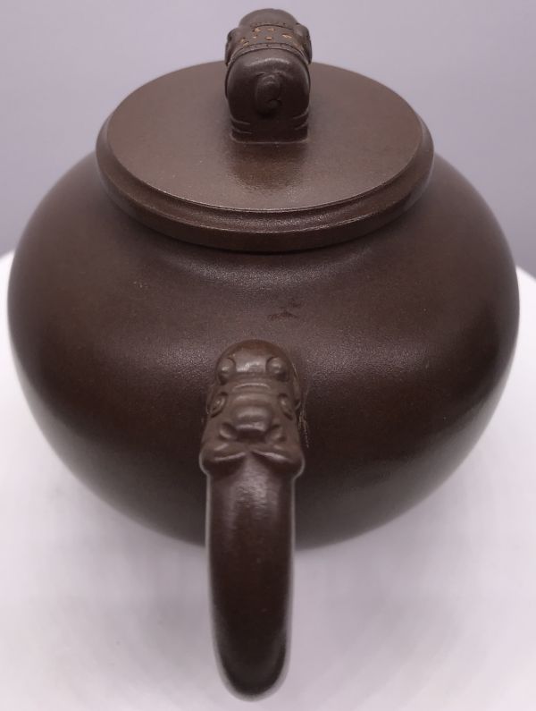 1970年龍鳳象蓋如意珠壺(中國宜興)(高檔紫砂) 