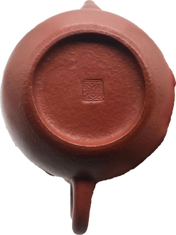 1980年蓮子茶壺(朱泥)(作者:清末花印(不詳)) 